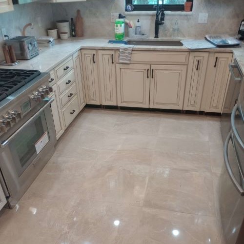 Porcelain tile installation in Denver kitchen 